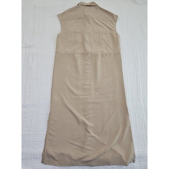 Old Navy Tan Women's Size M Tall Utility Midi Waist Defined Shirt Dress  NWT NEW - Picture 13 of 14